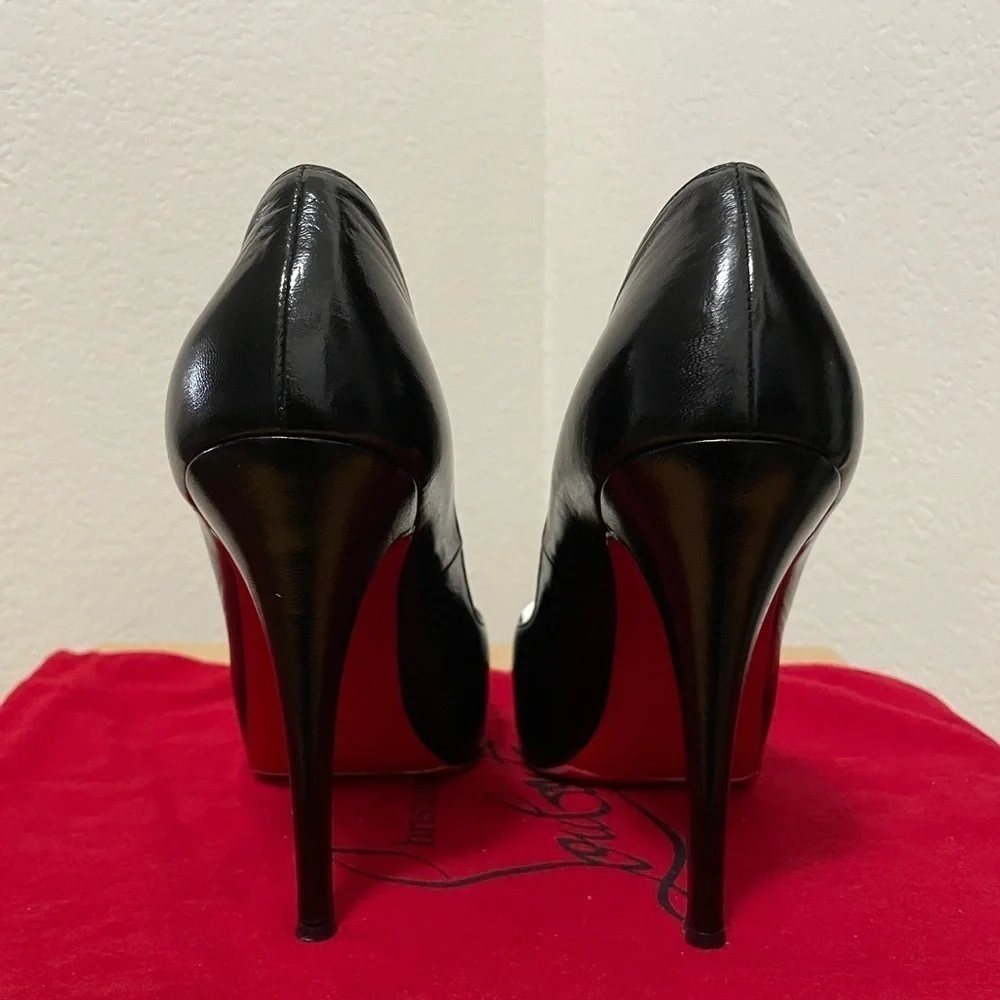 Christian Louboutin Very Prive 120mm Platform heel EU38 Black Kid leather.